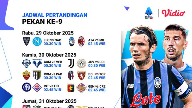Jadwal Serie A pekan 9 live streaming eksklusif di Vidio. (dok. vidio.com)