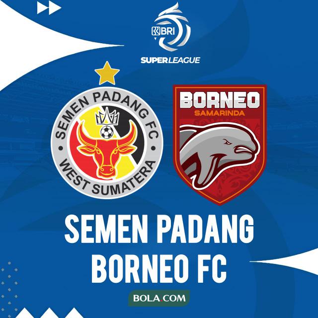 Cover prediksi Semen Padang Vs Borneo FC Samarinda di BRI Super League. (Bola.com/Wiwig Prayugi)