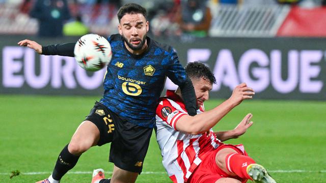 Pemain Timnas Indonesia yang memperkuat Lille, Calvin Verdonk, tetap menunjukkan penampilan berkelas meski timnya kandas 0-1 dari Red Star Belgrade pada Matchday 4 Liga Europa 2025/2026. (Andrej Isakovic)