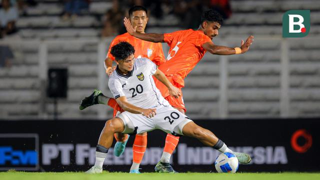 Timnas Indonesia U-22 Vs Timnas India U-22. (Bola.com/Bagaskara Lazuardi)