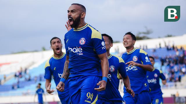Striker Arema FC, Dalberto Luan Belo. (Bola.com/Iwan Setiawan).
