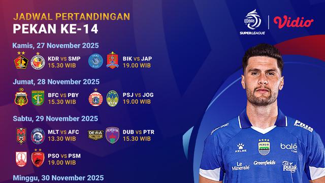 Jadwal BRI Super League pekan 14 live eksklusif di Vidio. (dok. vidio.com)