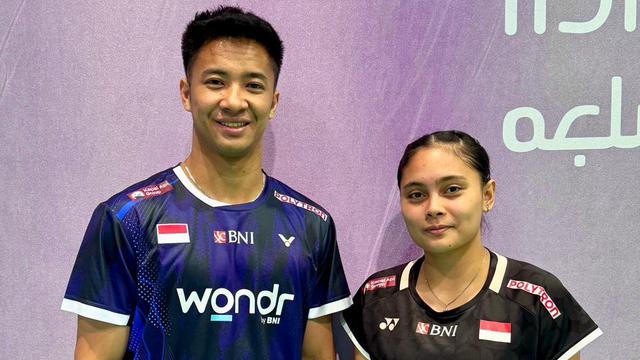 Ganda campuran Indonesia Dejan Ferdinansyah/Bernadine Anindya Wardana menjuarai Al Ain Masters 2025 di Khalifa bin Zayed Stadium, Minggu (5/10). (foto: PBSI)