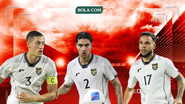 Jay Idzes, Calvin Verdonk, Kevin Diks, Timnas Indonesia. (Bola.com/Wiwig Prayugi)